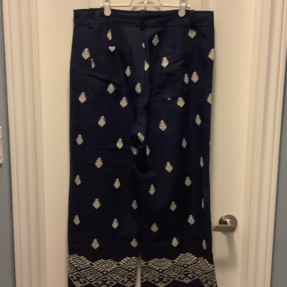 Zara Dark Blue and White Patterned Trousers - Picture 2 of 5